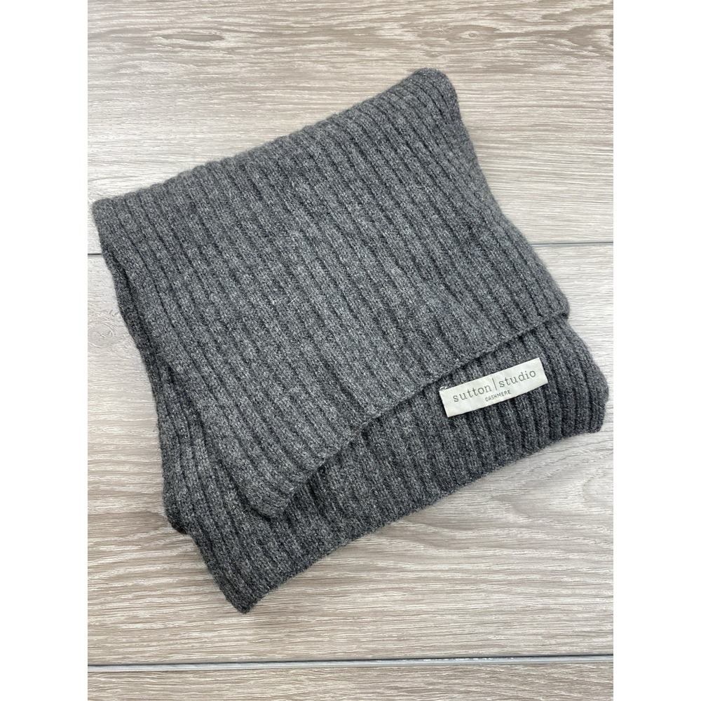 Sutton Studio‎ Unisex Cashmere Rectangle Scarf Grey 8x67 *read*